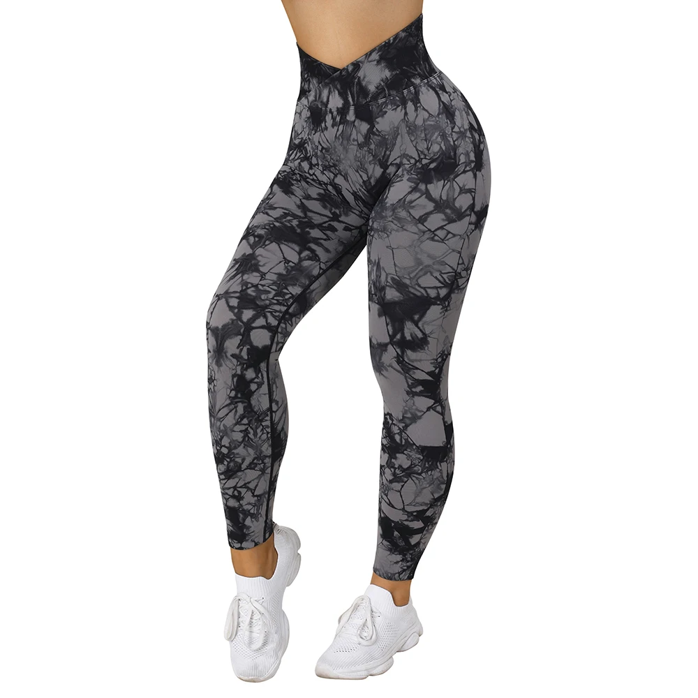 Seamless Cross Waist Leggings Women Butt Lift Workout Tights Yoga Pants Gym Outfits Fitness Clothing Sports Wear Activewear