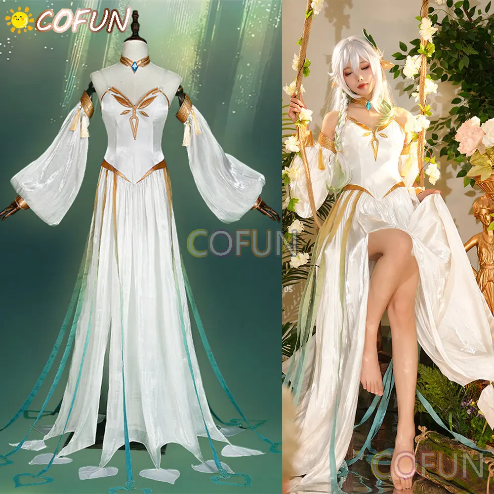 COFUN Genshin Impact The Greater Lord Rukkhadevata Cosplay Costume Gorgeous Dress Uniform Party Outfit Women Suit Game