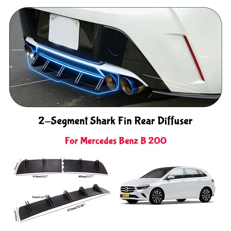 For Mercedes Benz B 200 Shark Fin Rear Diffuser Split Chassis Spoiler Auto Aerodynamic Parts Aerodynamic Modification