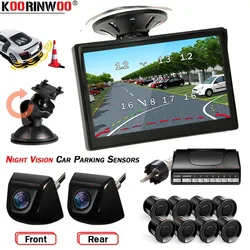 Koorinwoo Intelligent System For Cars Parktronics 4/8 Dynamic Trajectory Parking Sensors With Cameras Rear Mirror Cam Front Fort