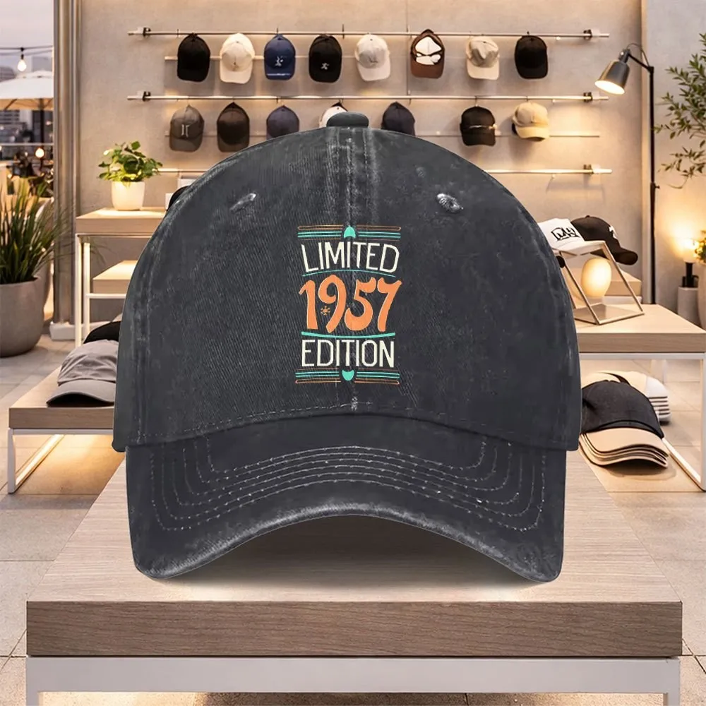Limited 1957 Edition Washed Baseball Cap Adjustable Cotton Casual Sun Hat Unisex