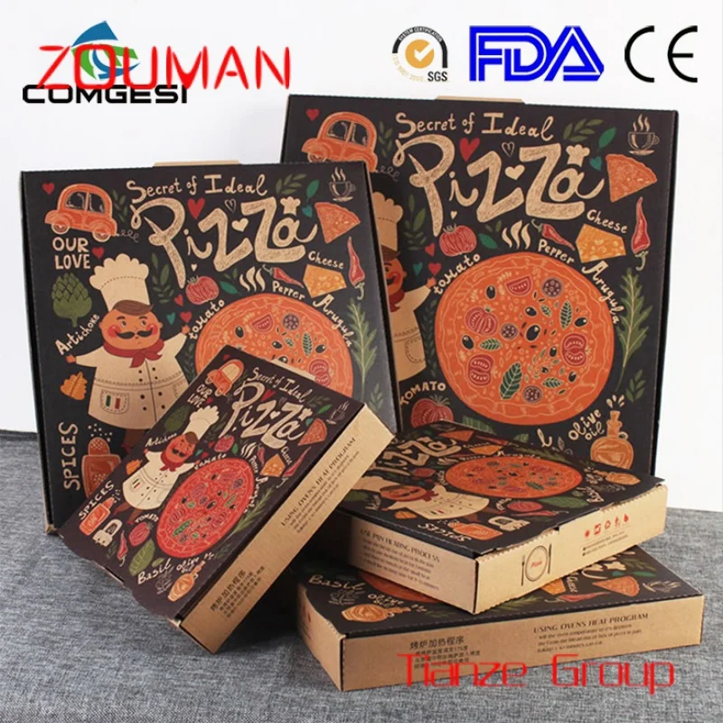 Billige Karton Pizza Box Großhandel Wellpappe Pizza Box Pizza Liefer box Großhandel Lebensmittel verpackung