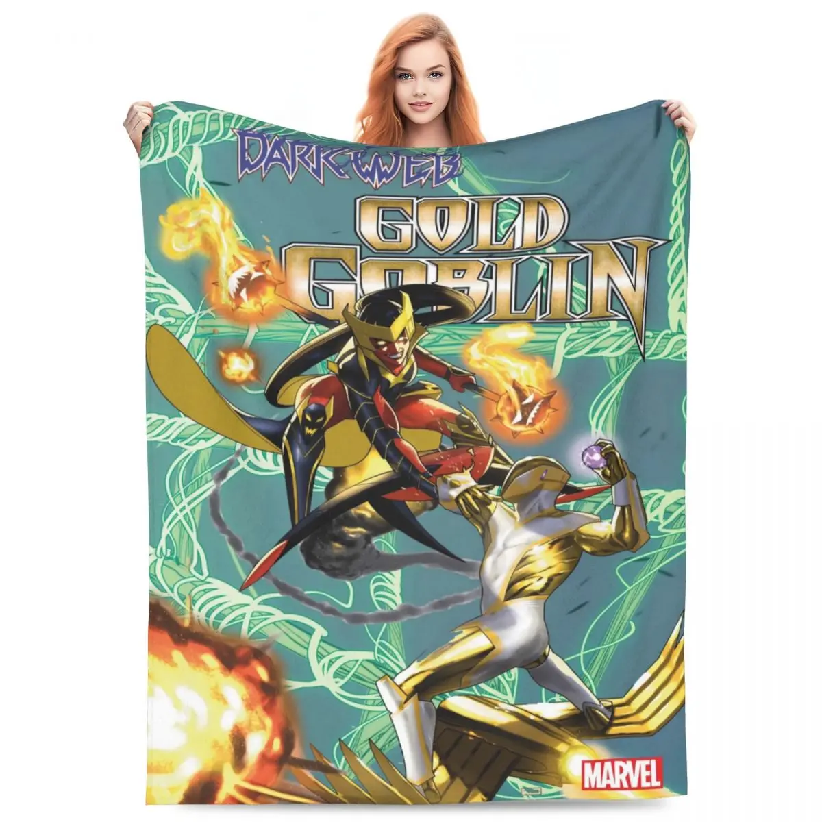 MARVEL GOLD GOBLIN Super Soft Blanket Picnic Plush Bedding Throws Funny Couch Chair Flannel Bedspread Sofa Bed Cover