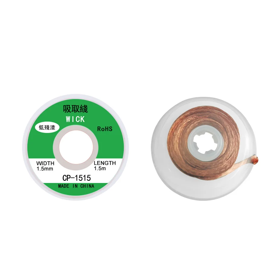 Trenza desoldadora, cinta de cobre, mecha para soldar, estaño para soldar, eliminación de soldadura, herramienta de reparación de teléfonos móviles, 1.5 m * 1.5/2/2.5/3 mm 4