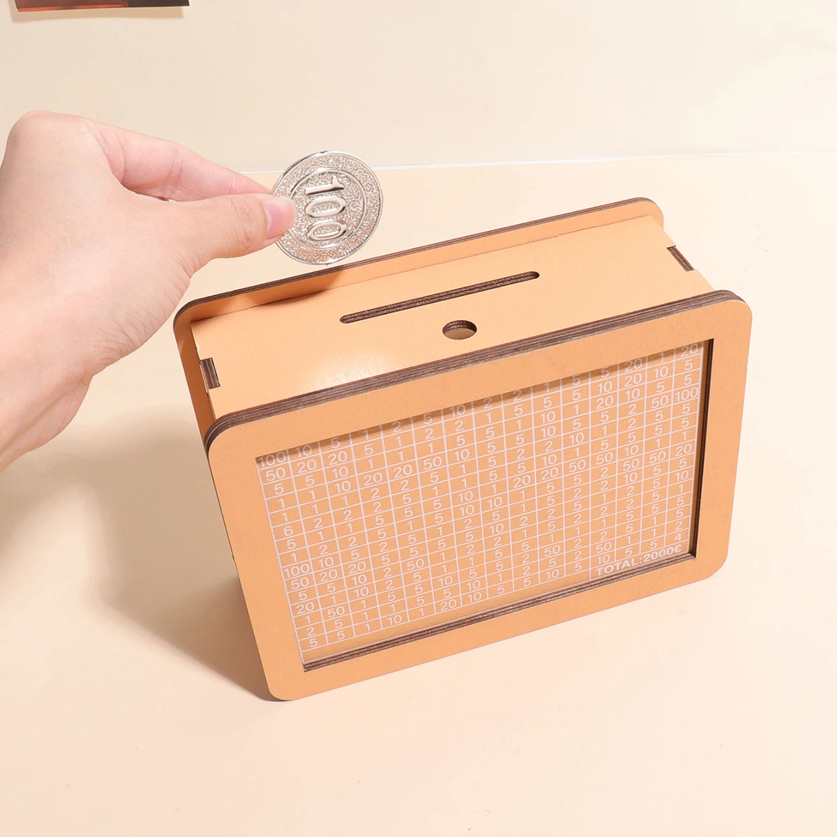 صندوق النقود الخشبي الرقمي الأوروبي القديم، هدف التوفير، صندوق توفير العملات المعدنية النقدية، زخرفة تزيين سطح المكتب، هدية إبداعية