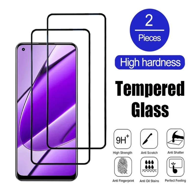 2Pcs Glass Screen Protector For Realme 8 9 10 11 Pro Plus 6.4 4G 6.72 5G 6.43 Speed Tempered Transparent Protective Glass Film