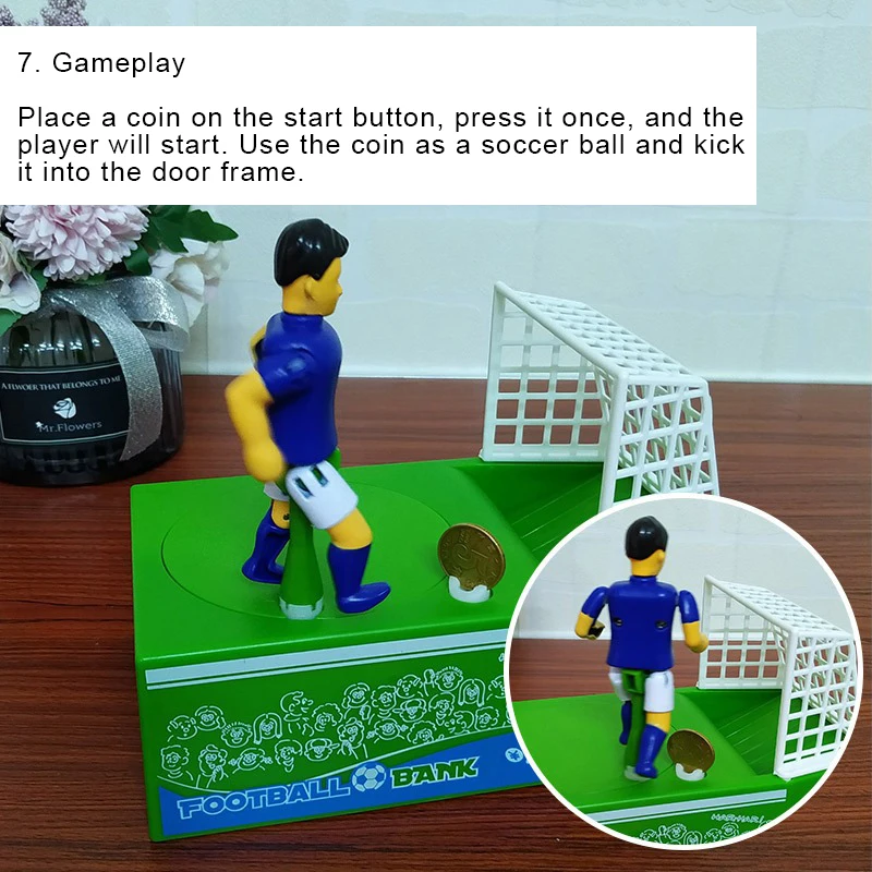 

Football Toy Piggy Bank, Coin Money Machine for Saving, Coin Toss Machine, Gift, Cash Change Storage Box for Adults Boys