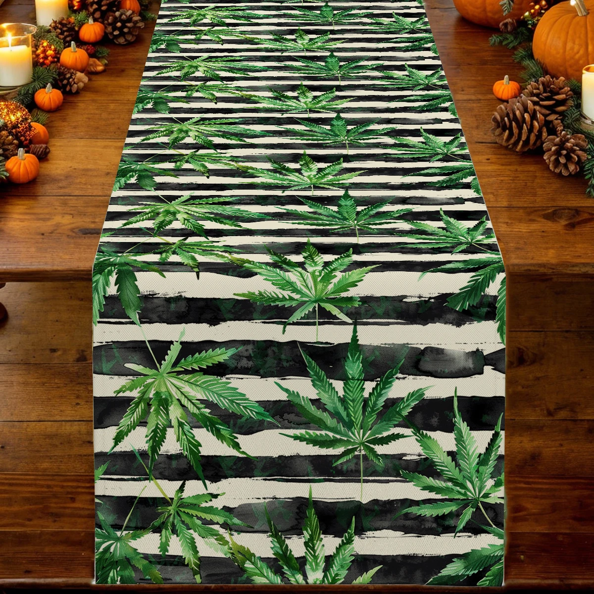 Watercolor Lines Table Runner Kitchen Dining  Table Decoration for Indoor Outdoor Home Table Runners Washable Dining Long Cloth