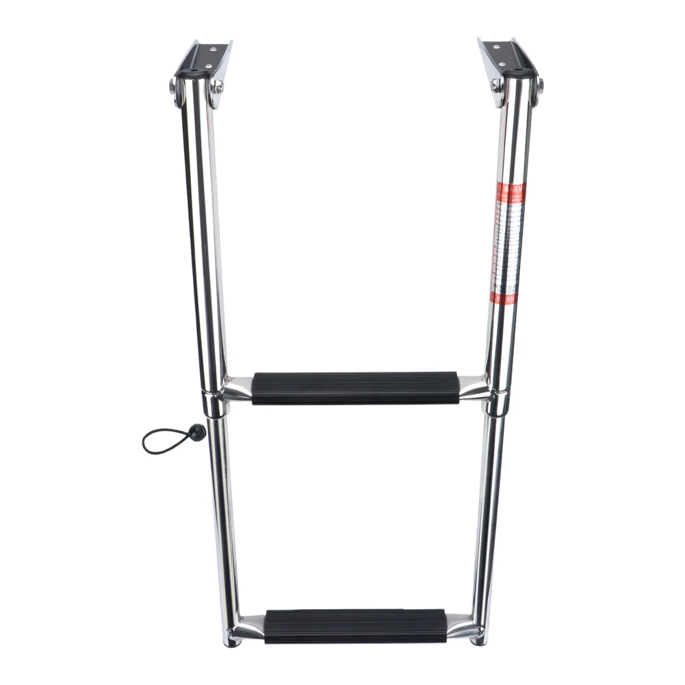 

Foldable Telescoping Ladder for Marine Use Constructed Entirely from 316 Stainless Steel for Long Term Reliability