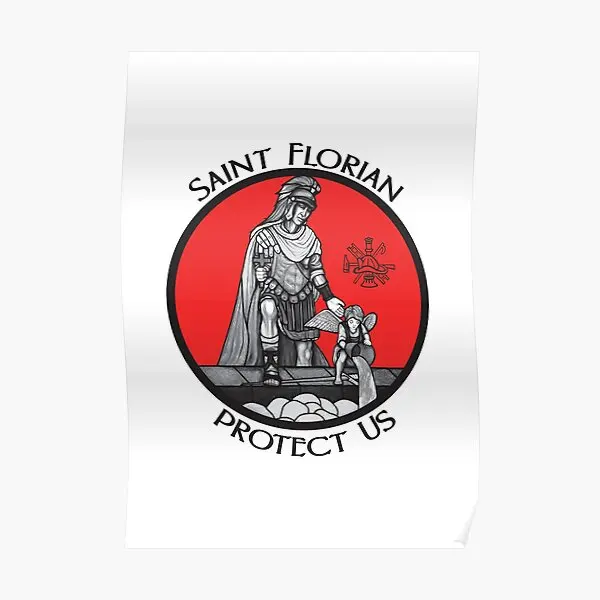 St Florian Patron Saint Firemen  Poster Decor Painting Home Room Wall Art Vintage Decoration Funny Mural Print Modern No Frame