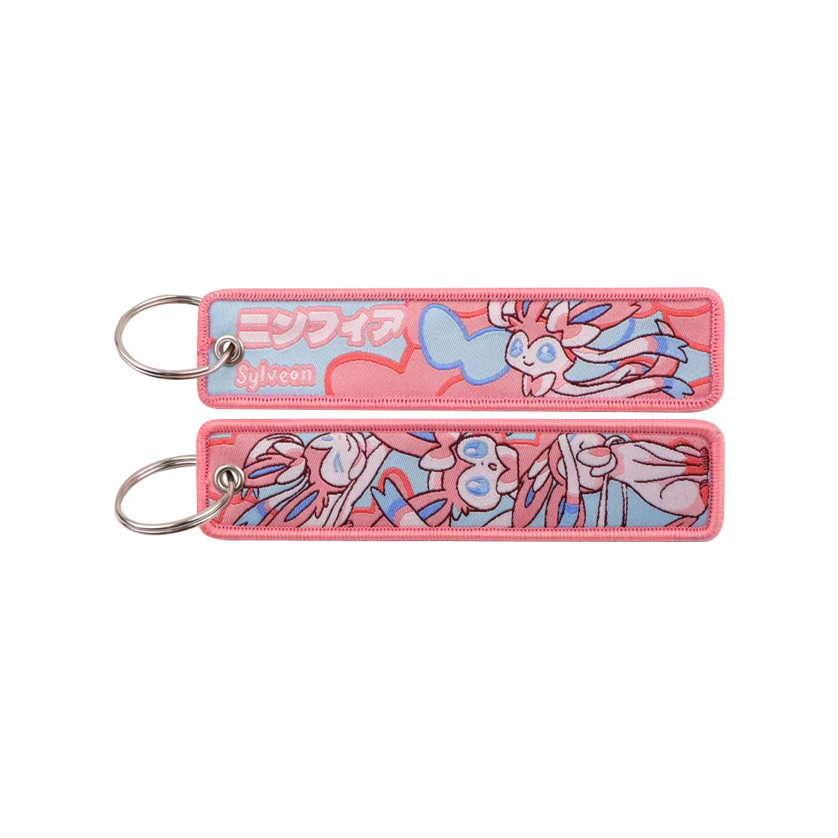 Anime Pokemon Cartoon Stickerei Schlüsselanhänger Zubehör Schlüsselband Niedliche Pikachu Figuren Etikettenhalter Schlüsselring Anhänger Spielzeug Geschenk