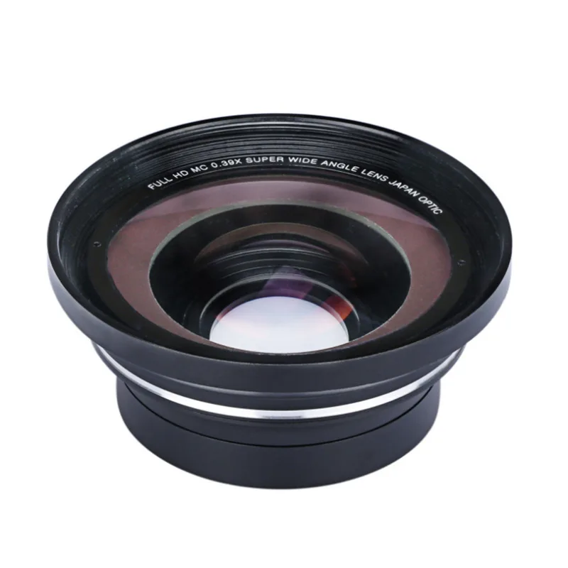 Professionele 37 mm macro + 72 mm groothoeklens 0,39X Full HD voor 4K-camcorder