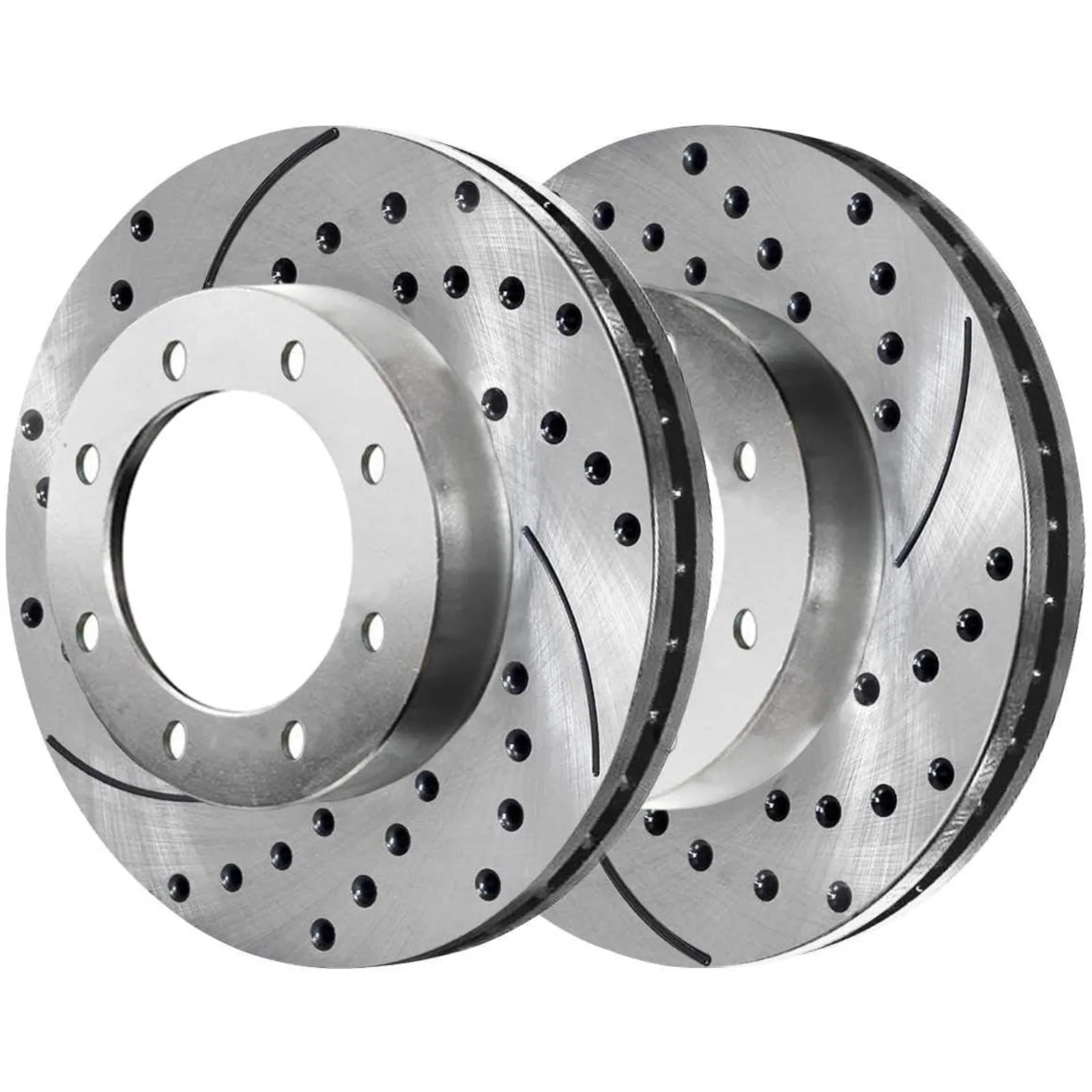 US  Rear Drilled and Slotted Brake Kit Rotors and Ceramic Pads Pair of 2 Driver and Passenger Side Replacement for Chevrolet