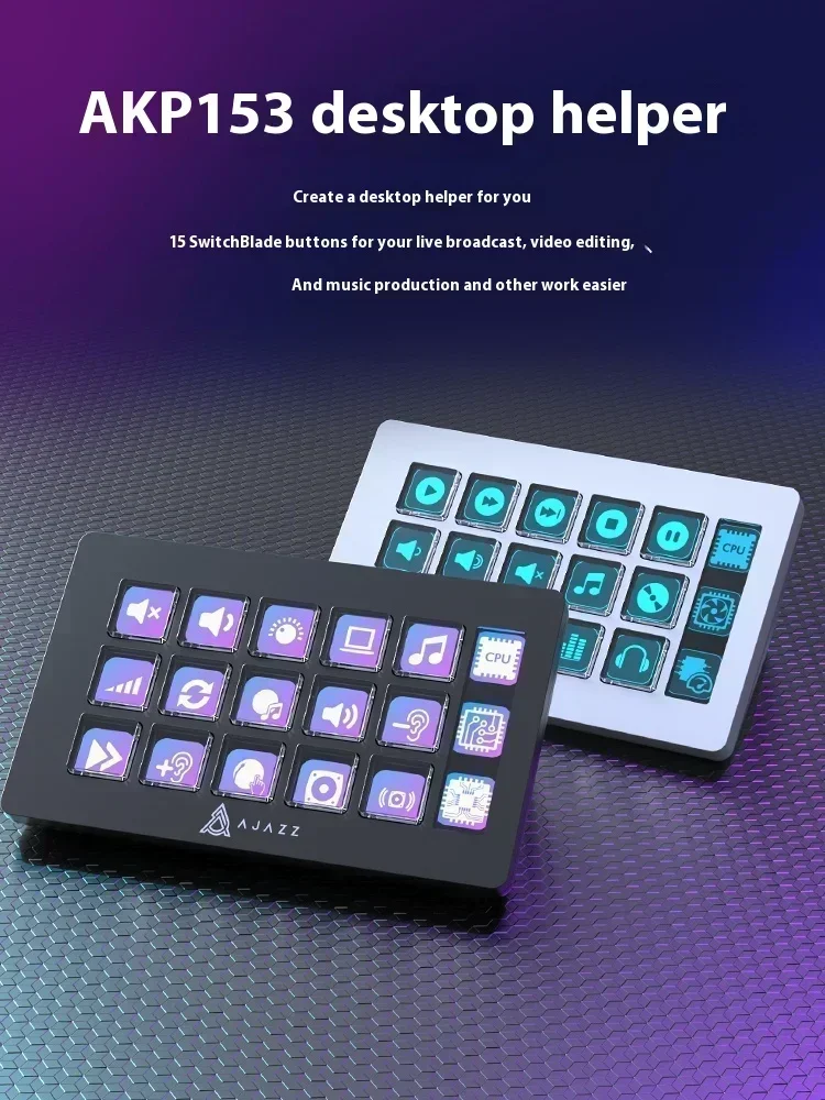Ajazz Akp153 Desktop Controller Console Panel Programming Shortcut 15 key Keyboard Wired Custom Pc Accessories For Mac Windows