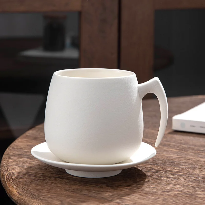 Creative Ceramic Office Mug Creative Boutique Ceramic Office Mug Coffee Mug with A Cup Seat Lightweight Luxury Retro Office New