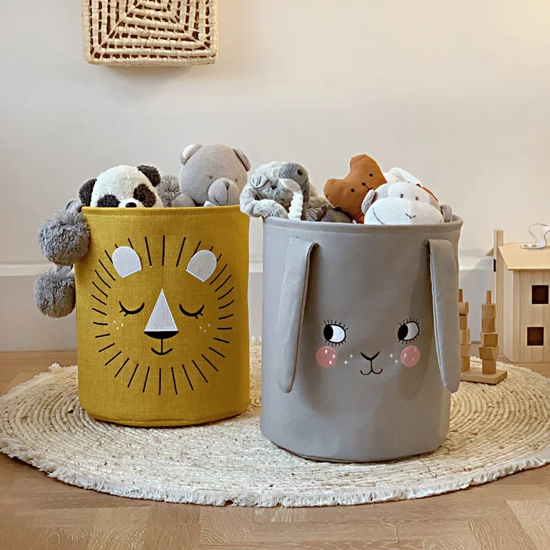 Large Capacity Cloth Organizer Basket Cartoon Toys Storage Box Dirty Clothes Organizer Basket Folding Home Storage Bag Baskets