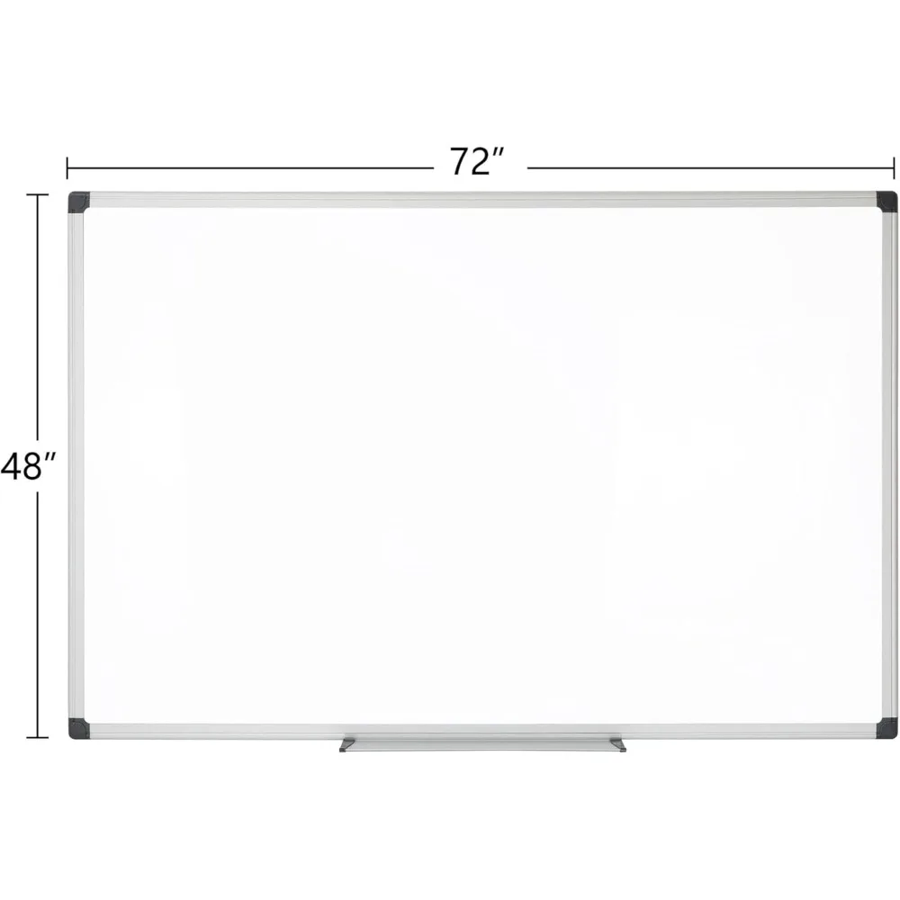 سبورة بيضاء مغناطيسية للمسح الجاف، 48 × 72، إطار فضي #2