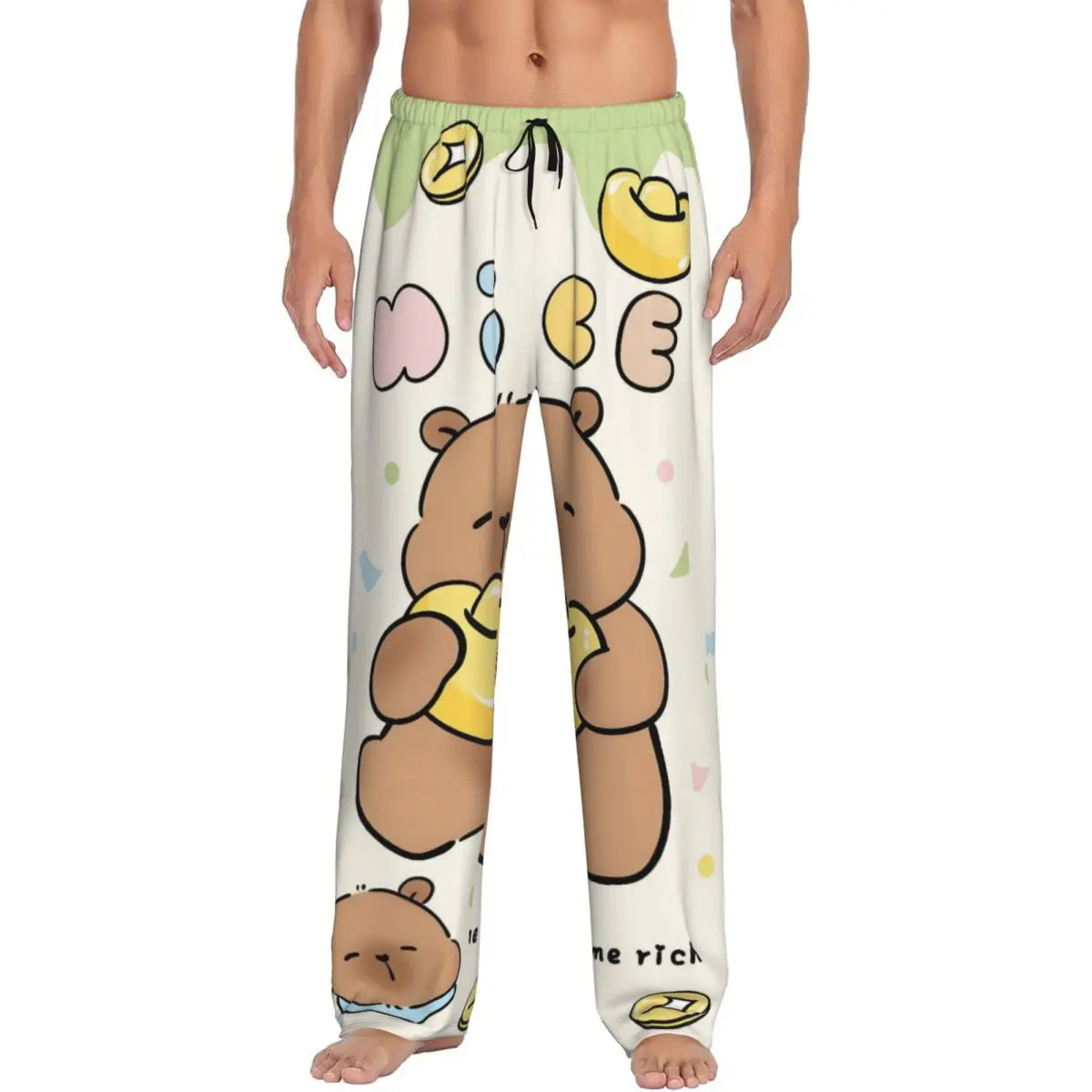 

Custom Capybara Pajama Pants Men's Cute Anime Lounge Sleep Stretch Sleepwear Bottoms with Pockets