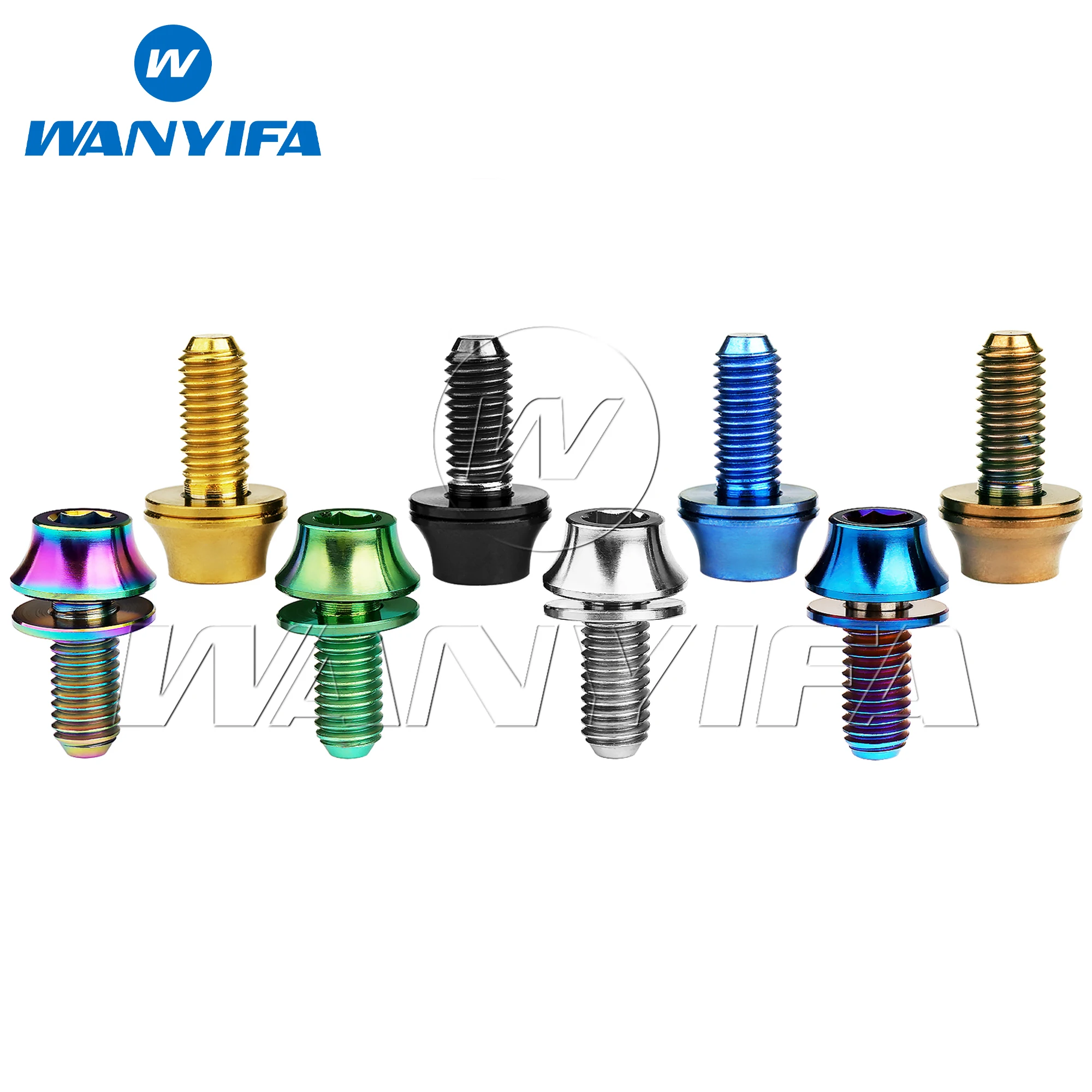 Wanyifa Titanium Bolt M5x12mm Hex Head Screw Bicycle Bottle Cage Bolts Bike Water Holder Fixed Screws