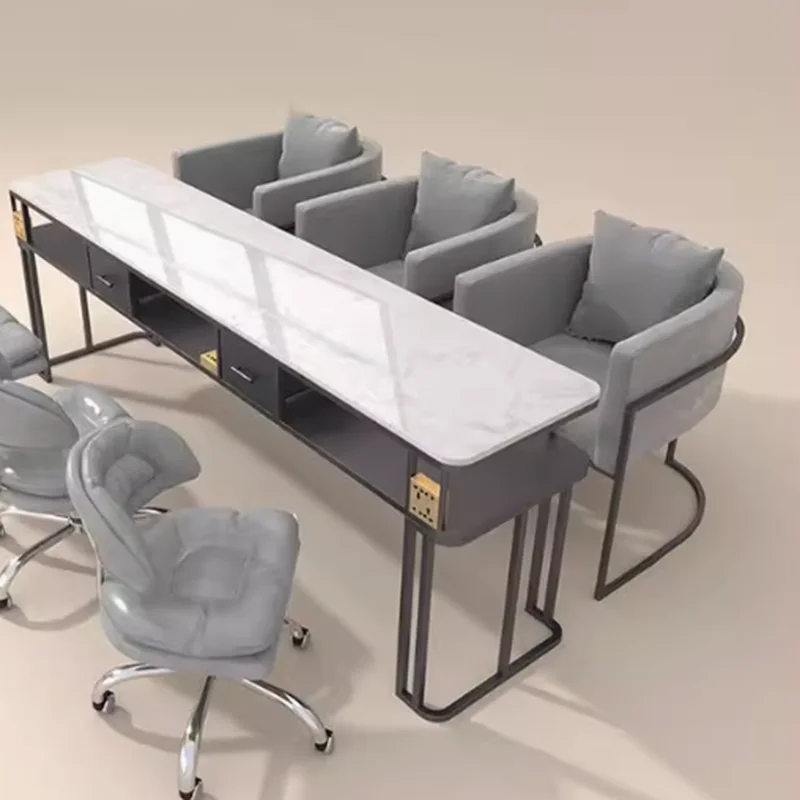 

Storage Marble Nail Desk Organizer Drawer Aesthetic Designer Nail Desk Cosmetic Station Mesa Salon Equipment Furniture Set
