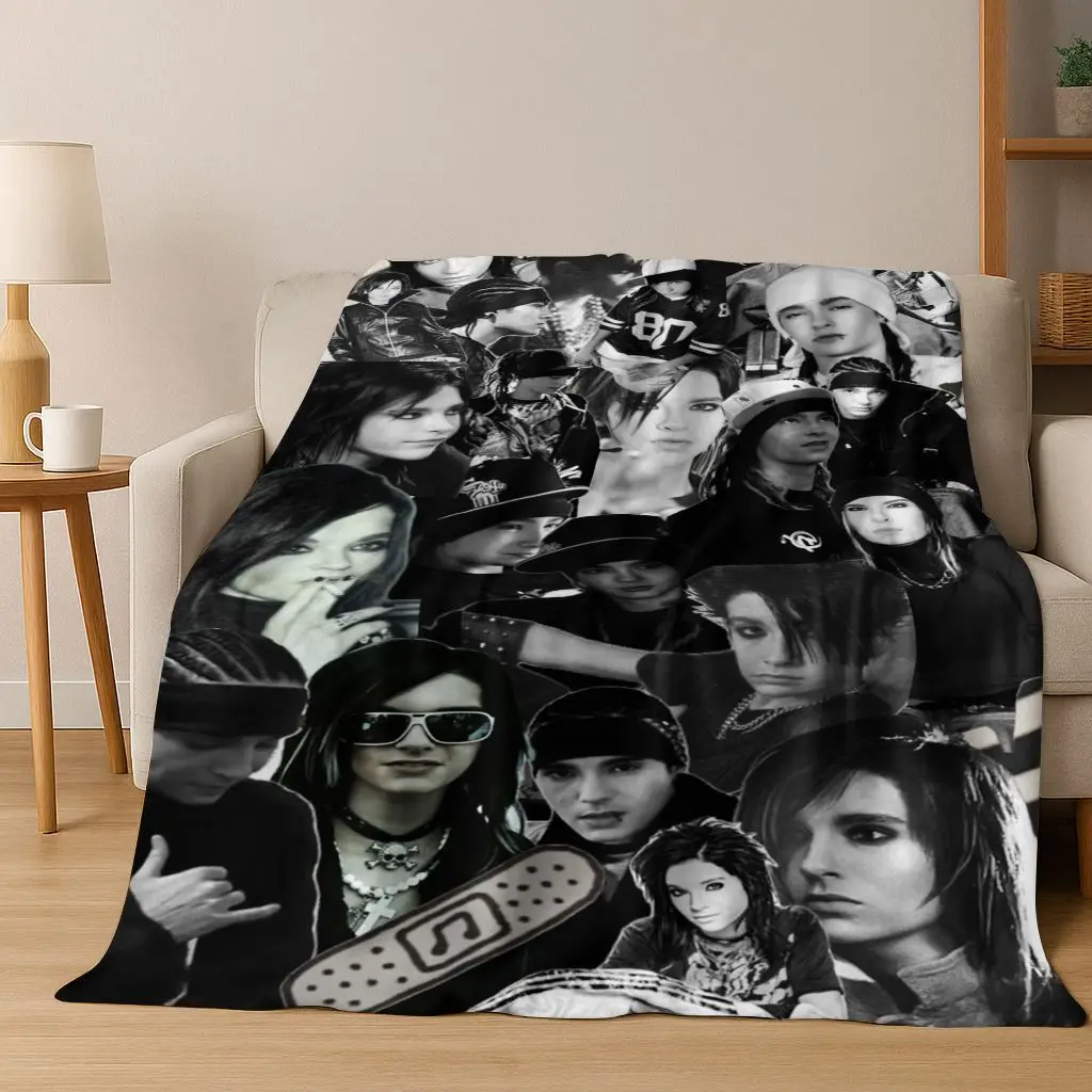 

Fashion Rock Music Tokio Hotel Bill Tom Kaulitz Art Flannel Blanket,Cozy Soft Throw Blanket for Home Bedroom Bed Sofa Cover Gift