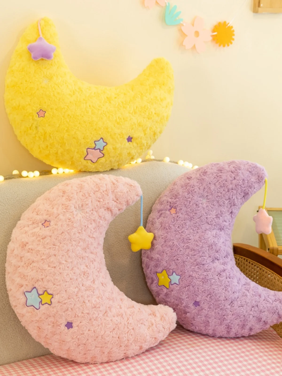 Creative props for newborn photography moon stars plush pillows for girls sleeping sofas living rooms bedside cushions 신생아사진