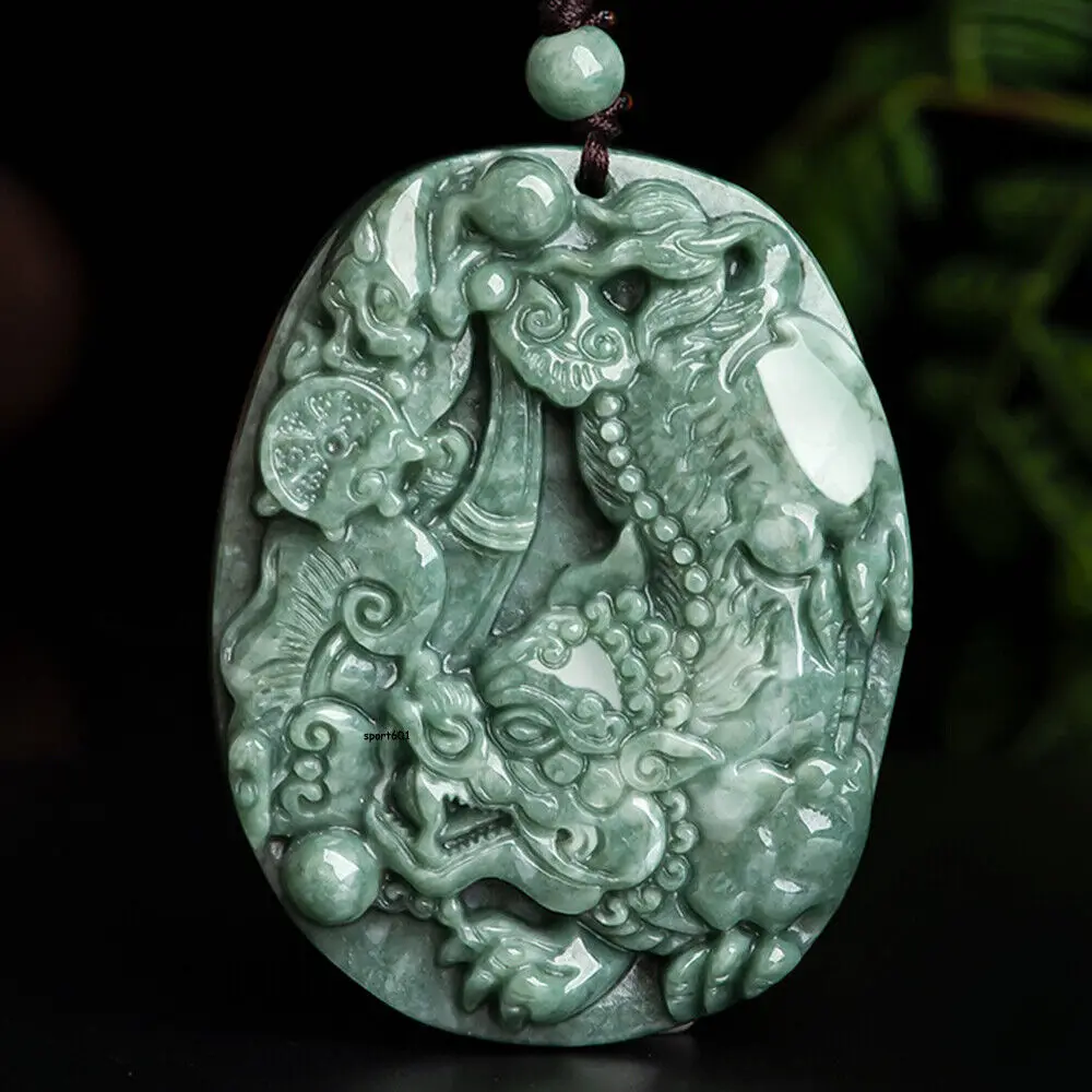 

Natural A-Grade Ice Jade Attracting Wealth Lucky Pixiu Jade Pendant