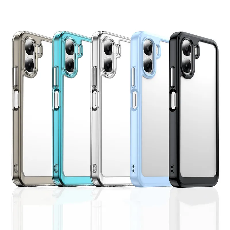 حافظة لهاتف OPPO A6x لهاتف OPPO A5 A5x A6 Pro A6x 4G 5G غطاء ملون ناعم الحافة سيليكون شفاف ممتص للصدمات لهاتف OPPO A6x 5G 4G