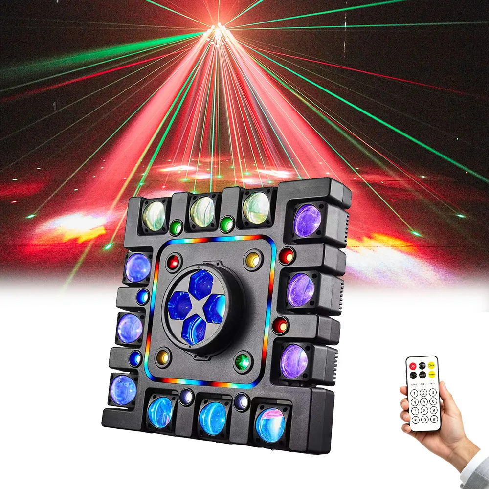180W Bee Eye LED Beam Remote Control Moving Head DJ Disco Lights Strobe Party Lights RGBW DMX512  Stage Effect For Nightclub Bar