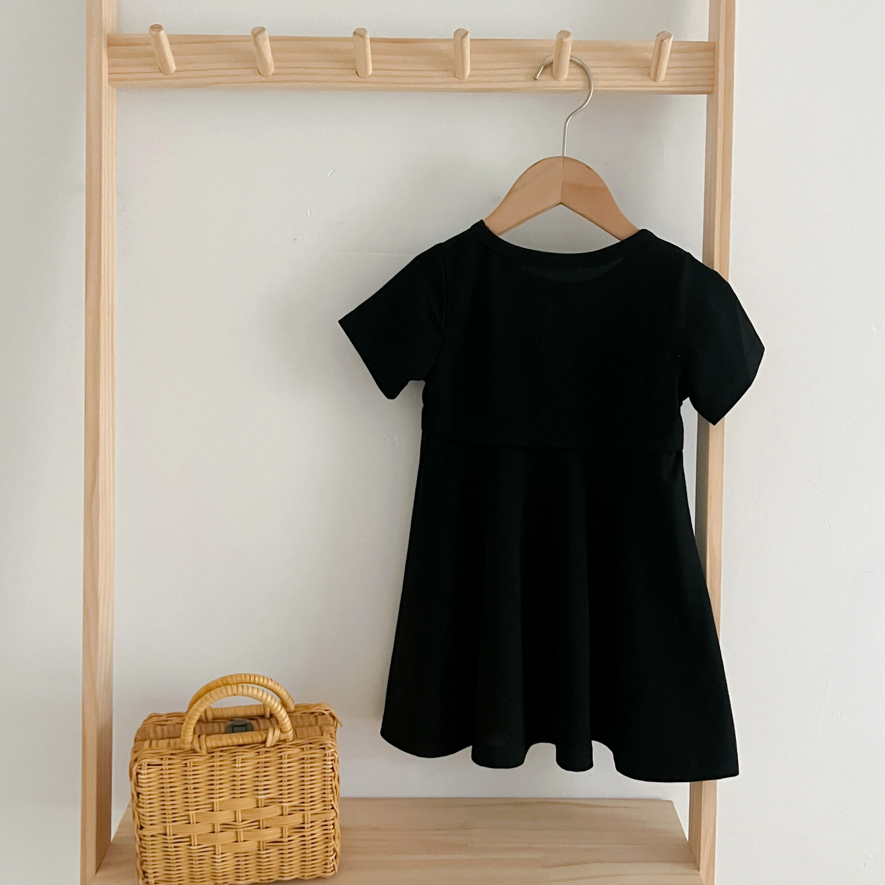 Sommer Kinder Baby Kleid schwarz Baby Mädchen Kleid kurz ärmel ige süße Kleid für Mädchen Kurzarm eine Linie Party Kleid Mädchen Kleidung – Detail 6