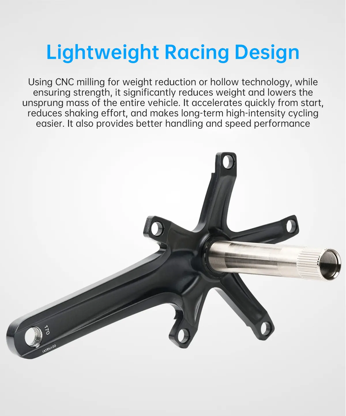 RIRO Superleichte Rennrad-Kurbelgarnitur aus Aluminiumlegierung, Hollowtech 144 BCD, Single-Speed Fixed-Gear-Fahrrad mit 51T Kettenblatt – Detail 6