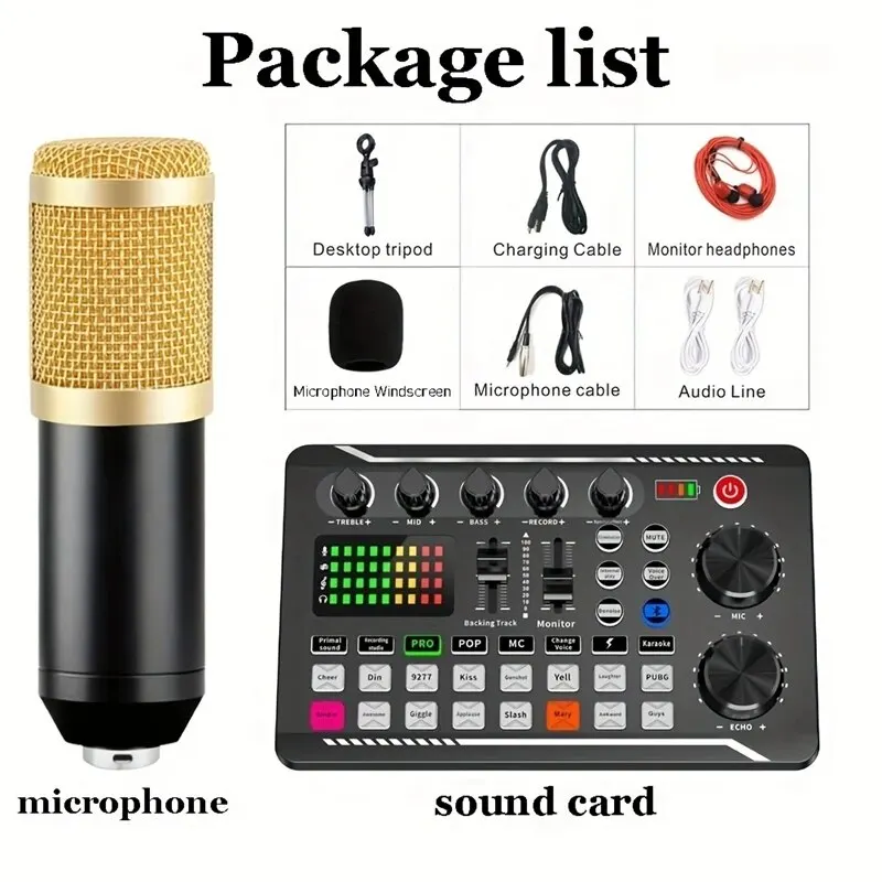 DJ Equipamento Sound Card Kit, Sound Card Console, Studio Placa De Som, Telefone Cabo De Mistura, Computador Live Voice Mixer, F998