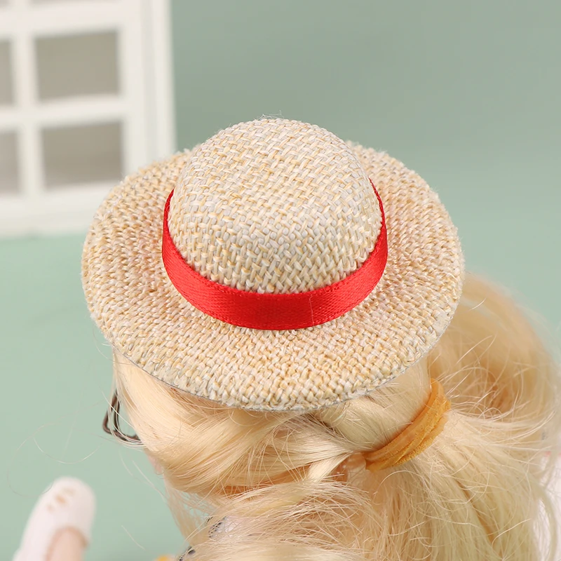 1PCS Doll House Doll Straw Hat Sun Cap DIY Decoration Toys For Doll Clothes Accessories