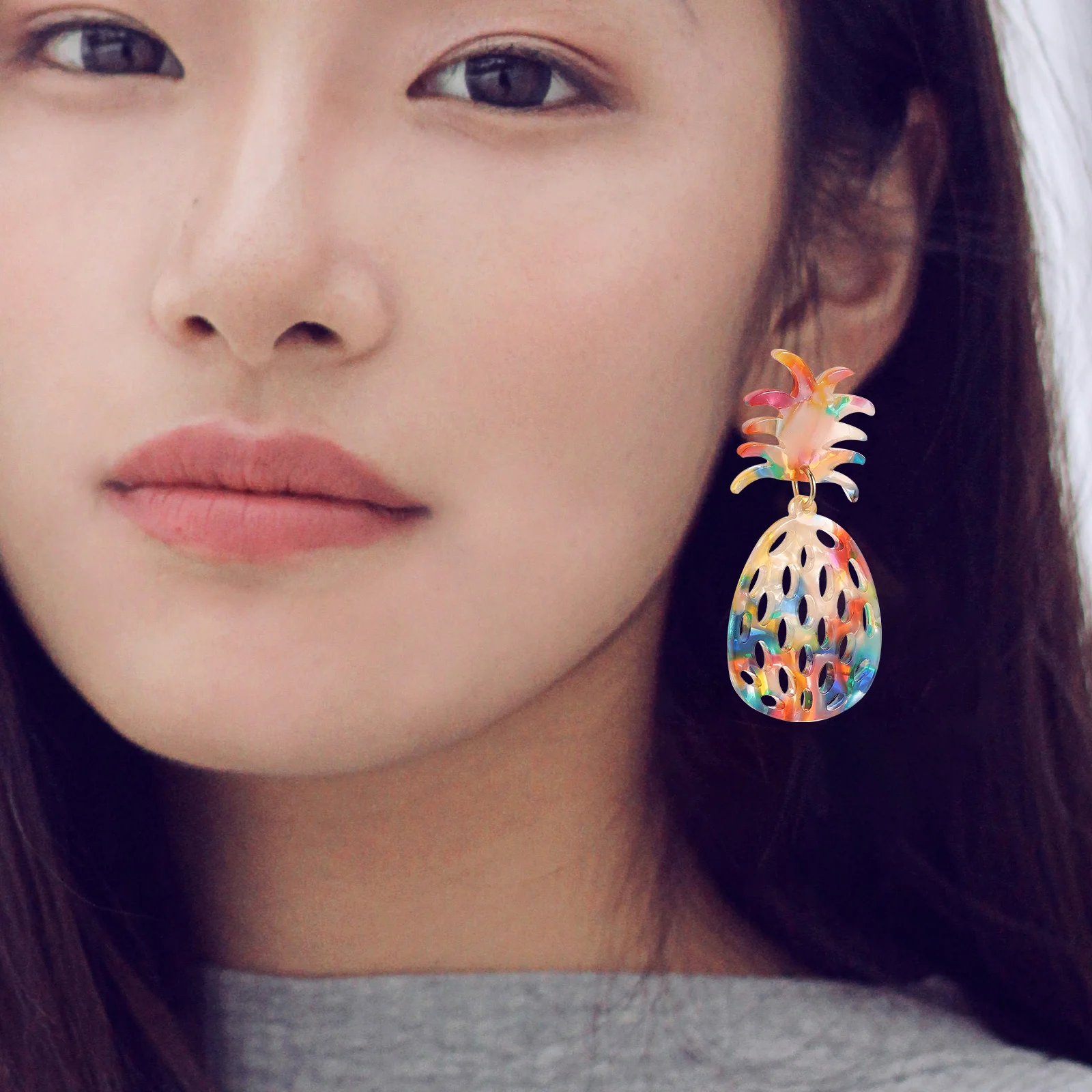 

Pineapple Eardrop Hollow-Out Design Durable Lightweight Jewelry Women Fashion Earring Elegant Ear Ornament Gift