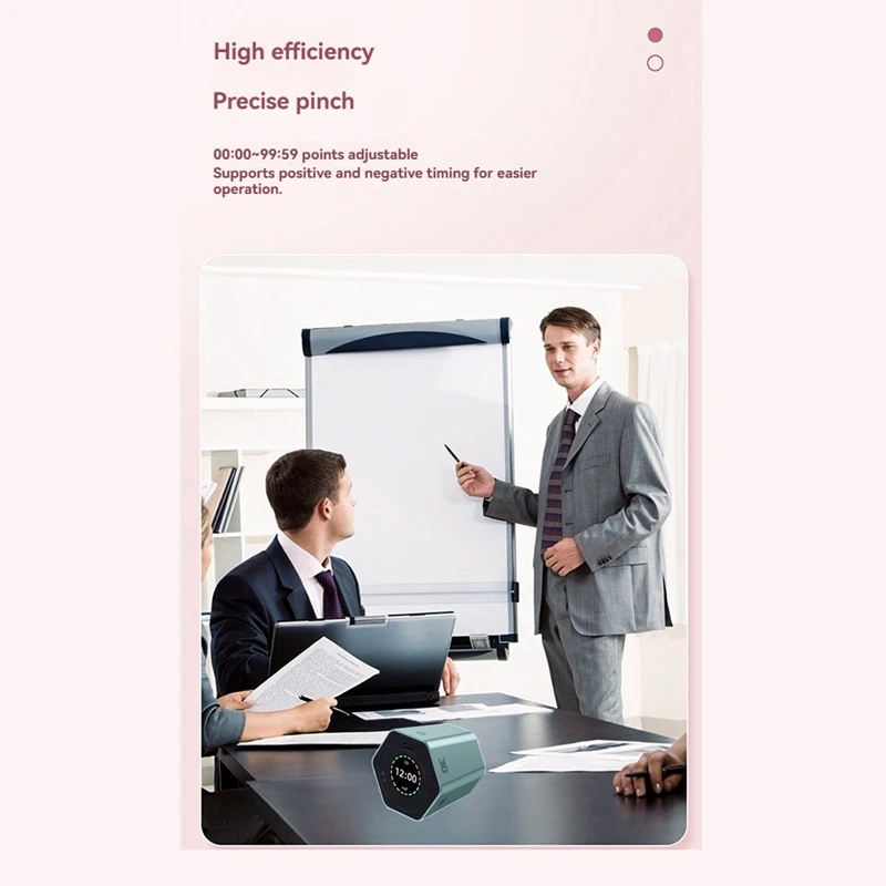 ABRE-Productivity Cube Mute Vibrate Digital Desk Hexagon Magnetic Flip Focus Time For Office Meetings Task Study