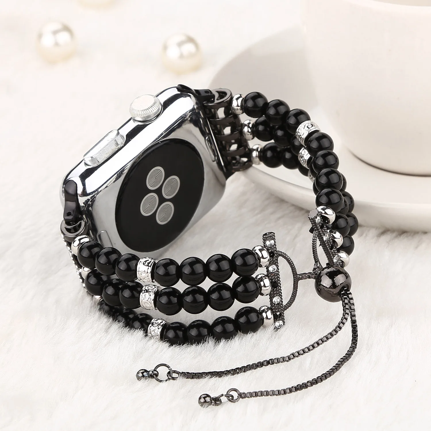 Women Bracelet Strap For Apple Watch Ultra 49mm Band 45mm 40mm 44mm 41mm Jewelry Natural Pearl Correa For iWatch 8 7 6 38mm 42mm