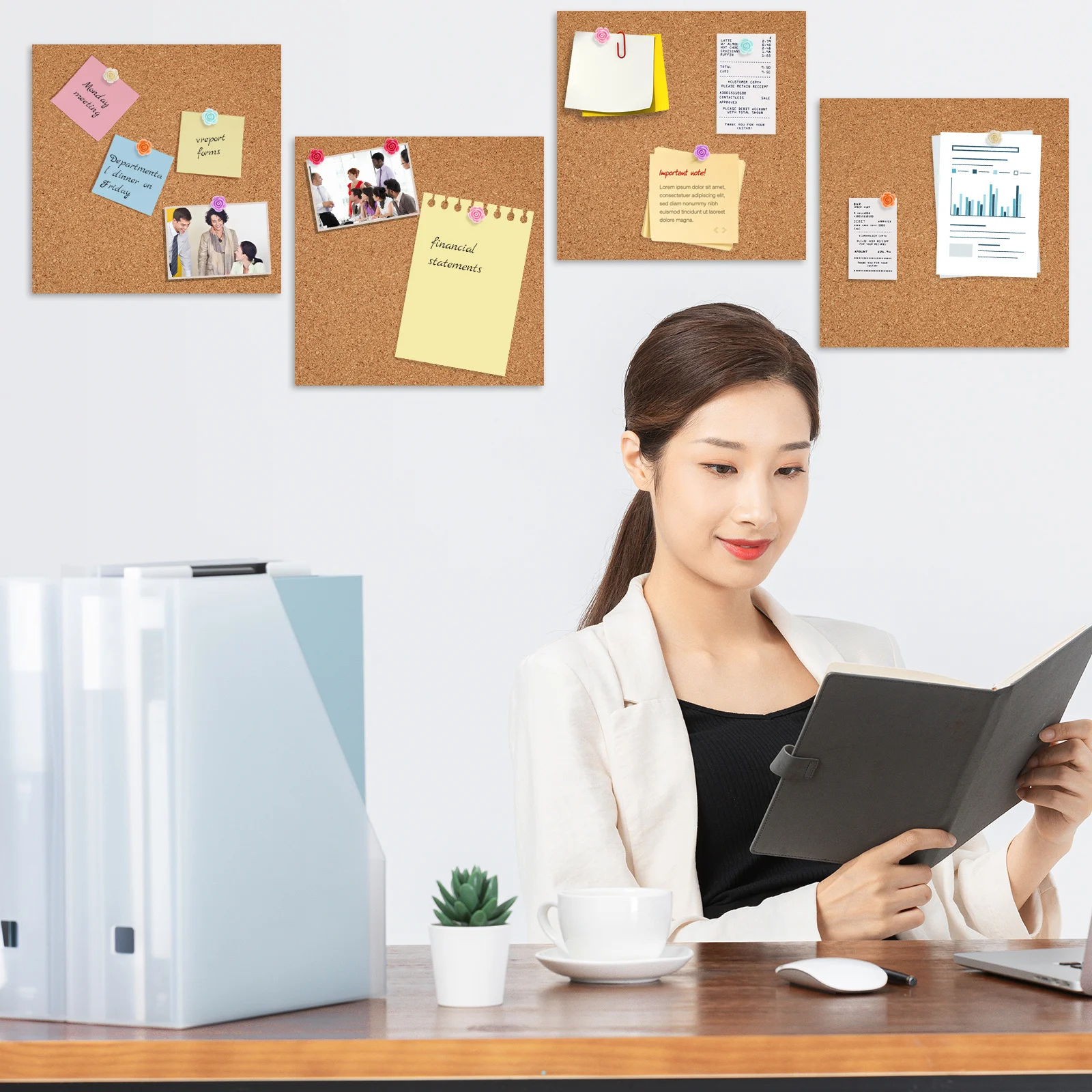 

Cork Sheet Roll 1 Roll Self-Adhesive Corkboard for Organizing Memos Photos Messages Wall Mountable Decorative Panel