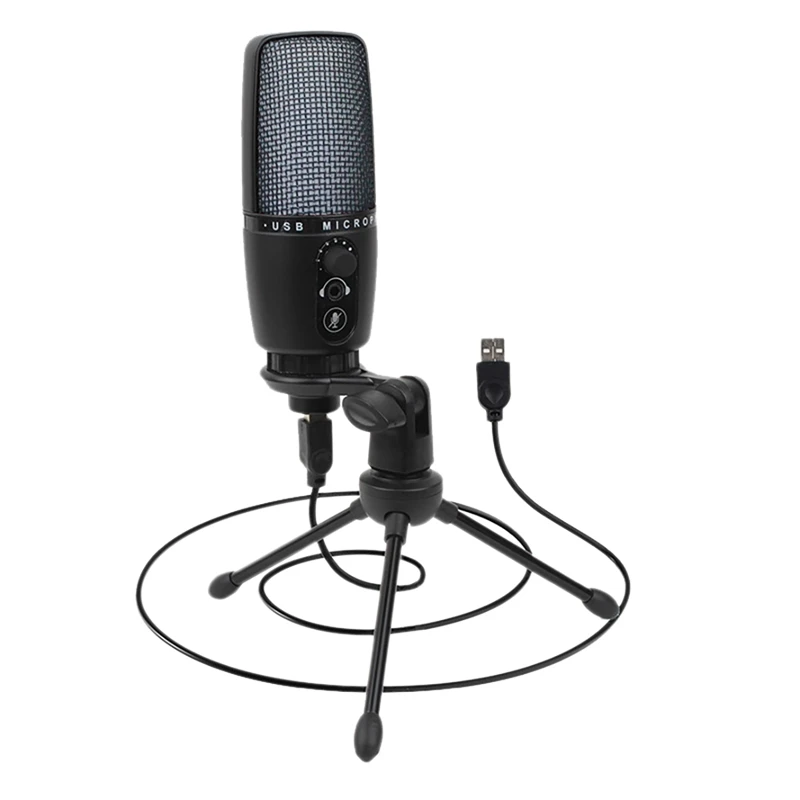 

USB Microphone Condenser Microphone With Tripod Rgb Light Used For Streaming Media Broadcasting Video Live Broadcasting