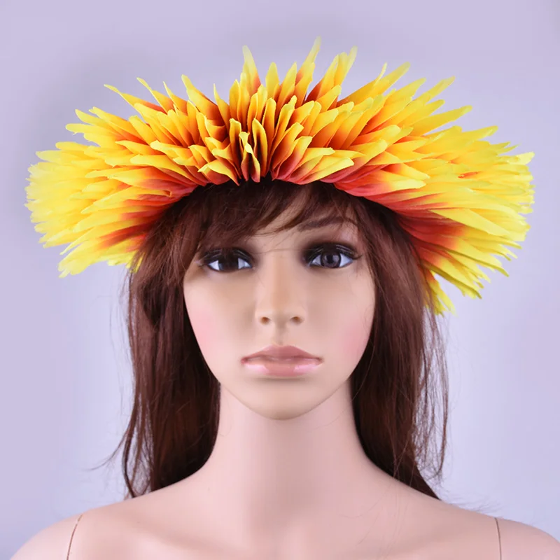 

Bird of Paradise Artificial Velvet Headband Hawaii Dance Party Hula Girl Haku Aloha Decoration 58CM Hand-made KN-hls007