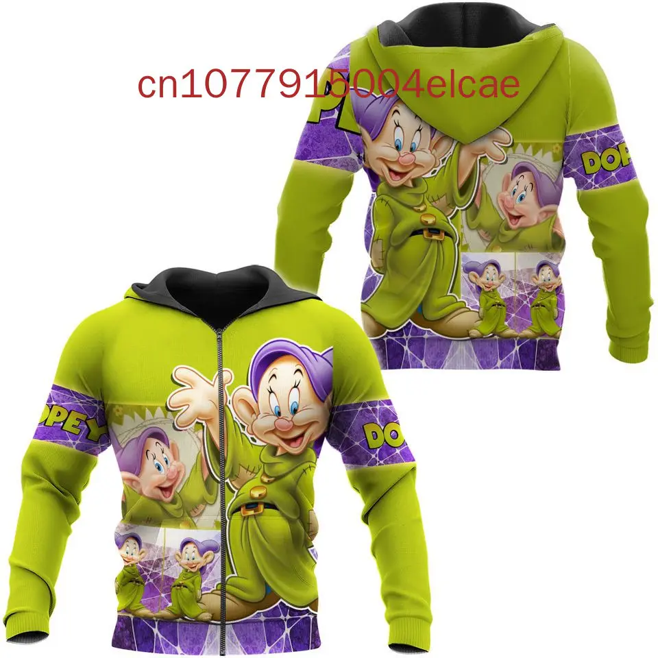 Disney Never Too Old For Dopey Dwarf Snow White & Seven Dwarfs Zip Hoodie