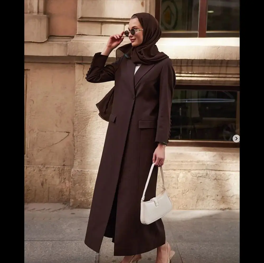 Slim Women Long Jacket Single Breasted Female Daily Coat Formal Ankle Length Dress jaqueta feminina