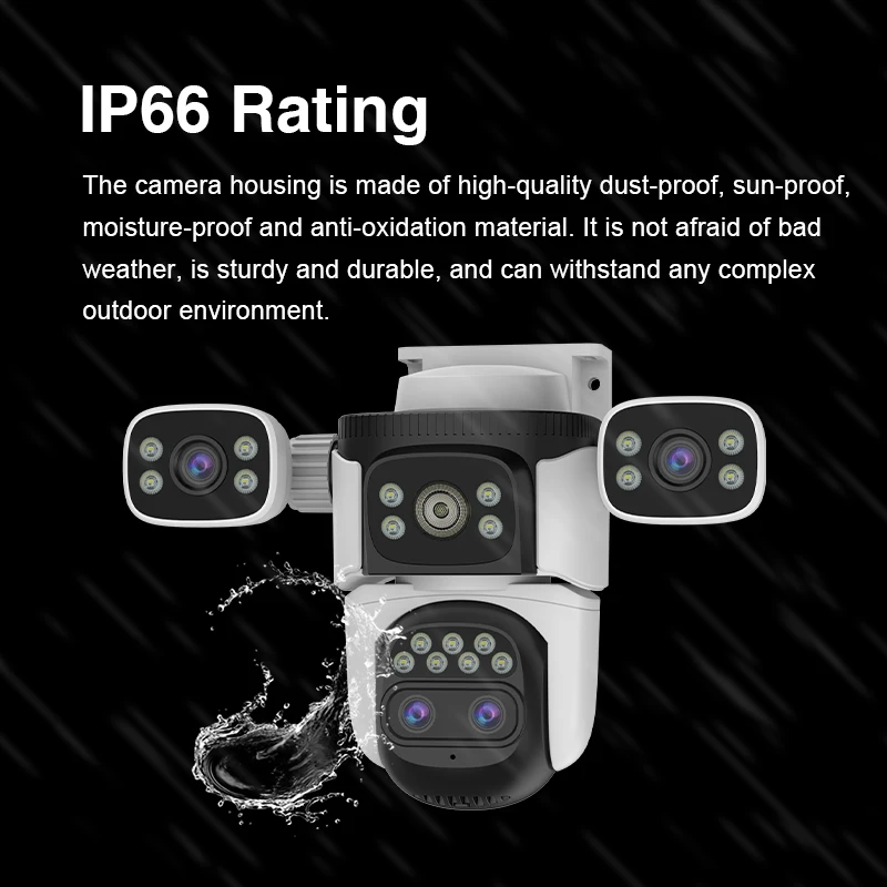 Hongnaer 16MP 8K 10X Zoom ثلاثة شاشات لاسلكية PTZ IP O-KAM Pro أربعة عدسات خارجية واي فاي أمن الوطن CCTV كاميرا شبكة مراقبة