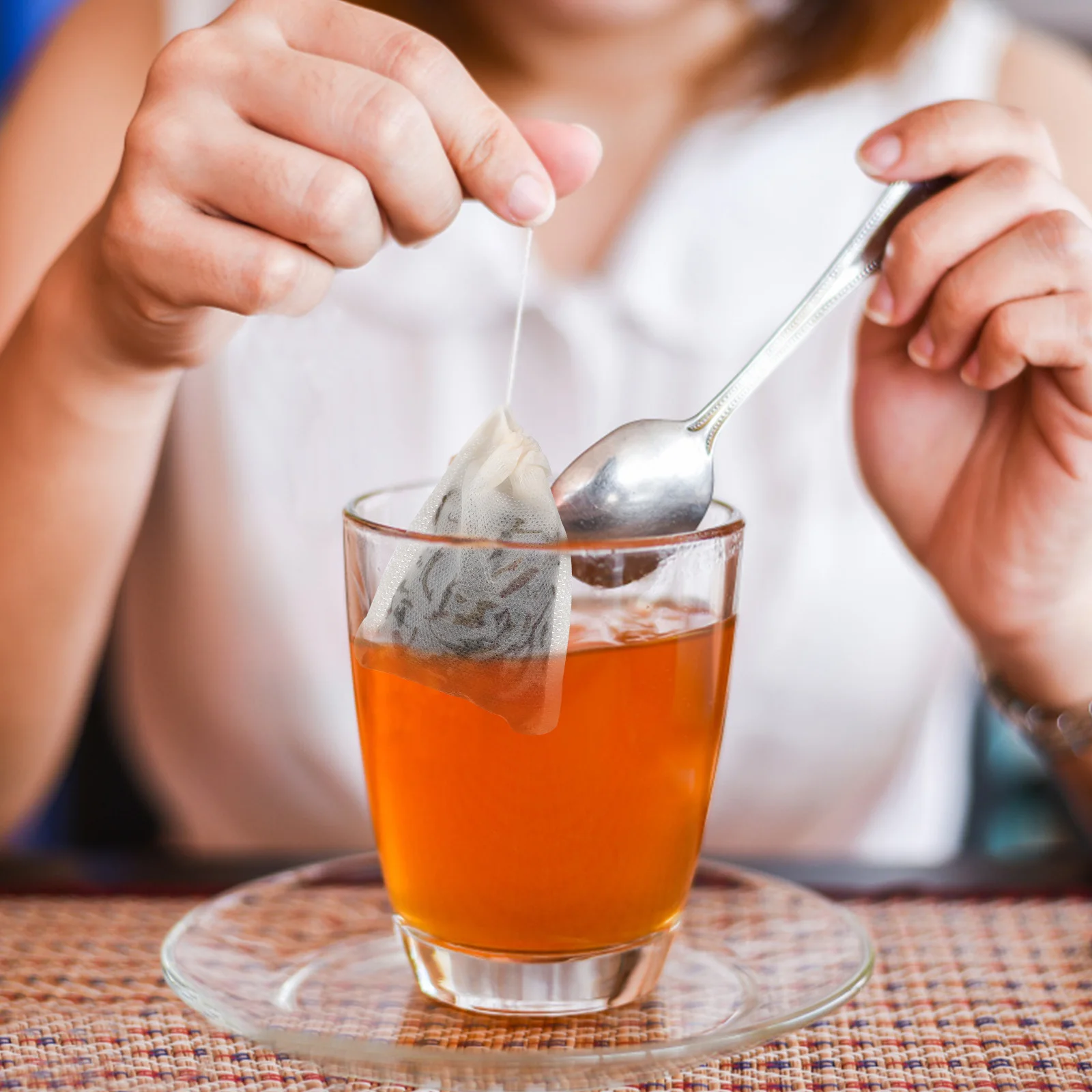 

200pcs Tea Infuser Bags Safe Material High Temp Resistant Drawstring Design Loose Leaf Tea Filter Kitchen Bar Accessories