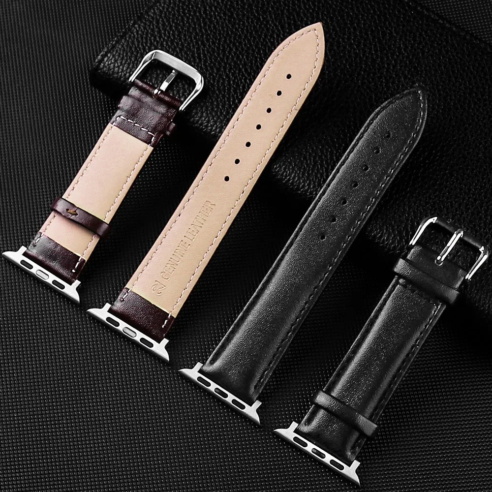 Lederarmband für Apple Watch Band 44 mm 40 45 41 38 46 42 mm Sportarmband Armband iWatch Serie 10 9 8 7 6 5 4 Ultra 2 49 mm