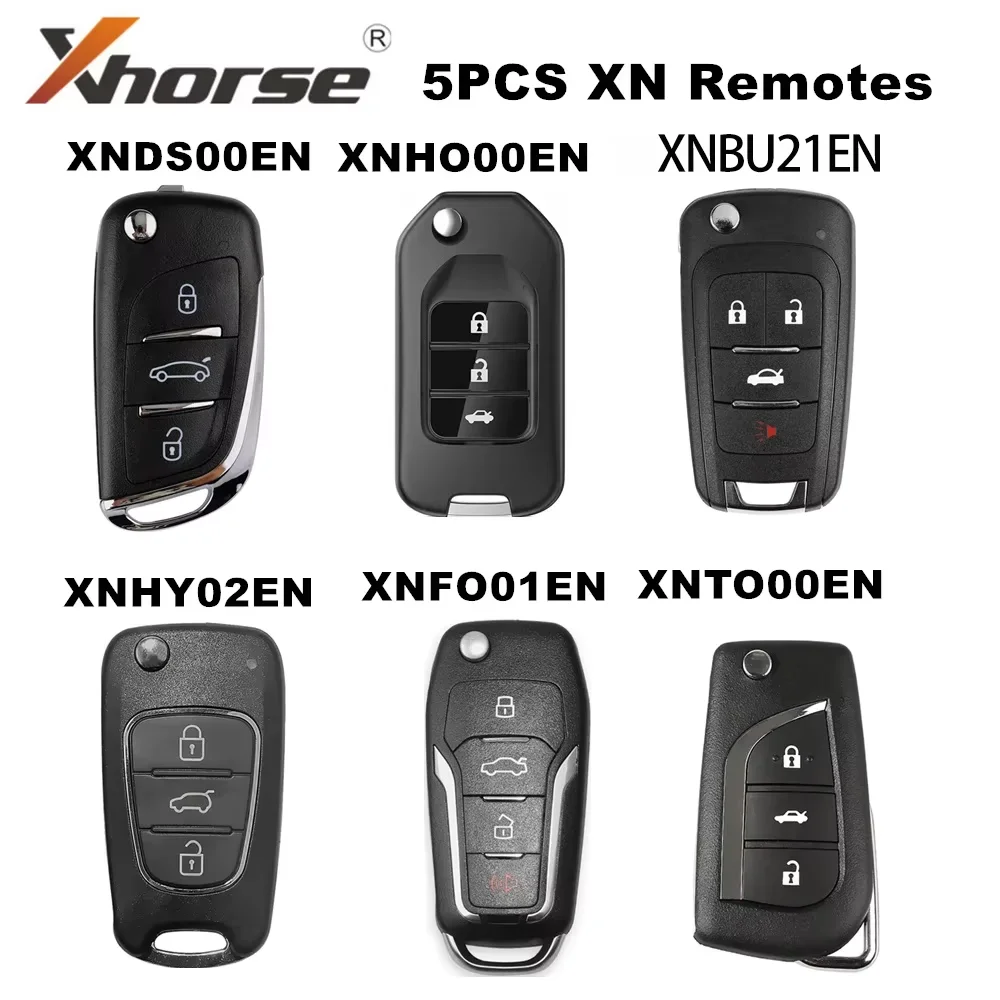 5pcs/lot Xhorse XNDS00EN XNHO00EN XNBU01EN XNBU21EN XNHY02EN XNFO01EN XNTO00EN XN Wireless Series Remote Key