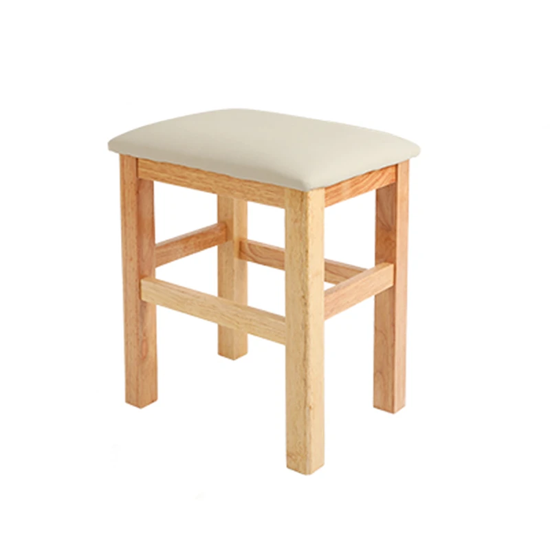 

Soft seat Solid wood square stool Log bench School home upgrade Restaurant bench Comfortable and durable School institution stoo