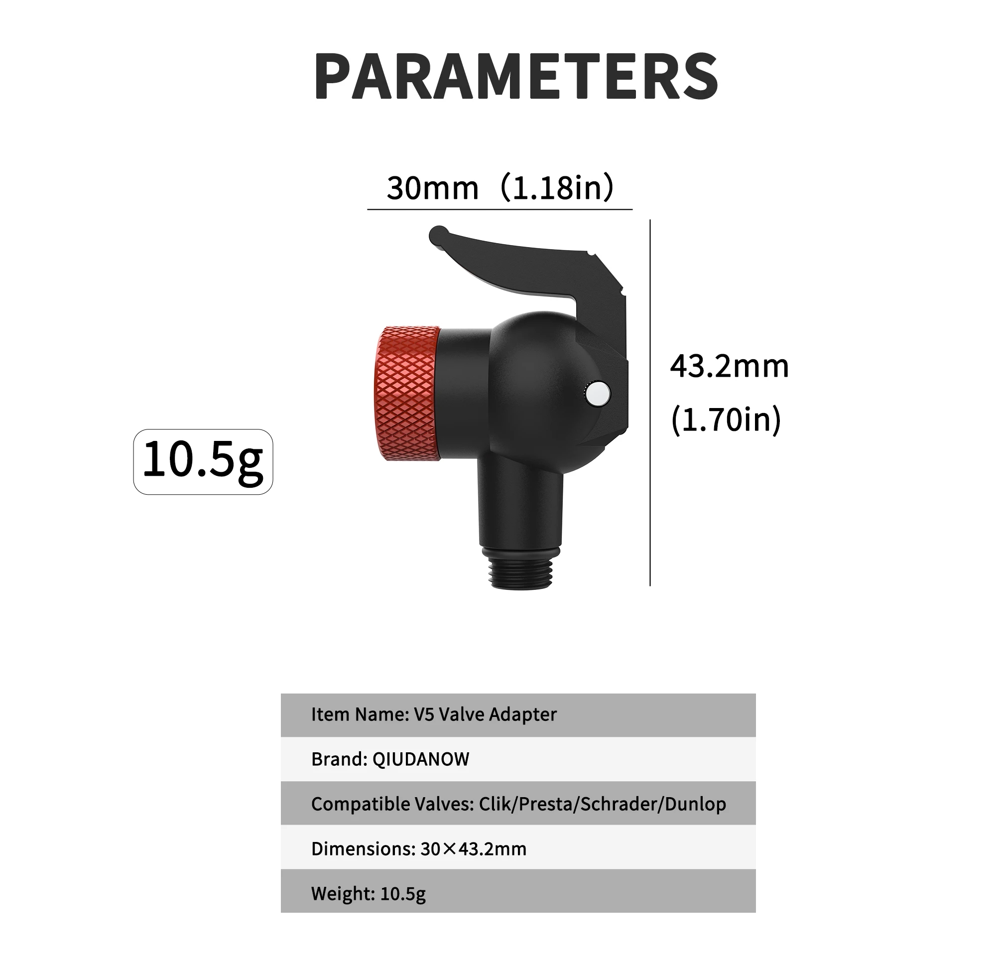 Luftpumpen-Düsenadapter Aufblasventil-Verbinder Schnellverschluss-Pumpendüse Fahrradzubehör – Detail 4