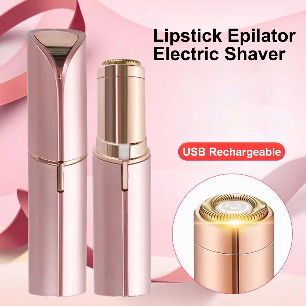 Lipstick Shaver Female Facial Beard Painless Electric Shaver Bikini Leg Hair Removal Usb Rechargeable Mini Shaver Multi-purpose