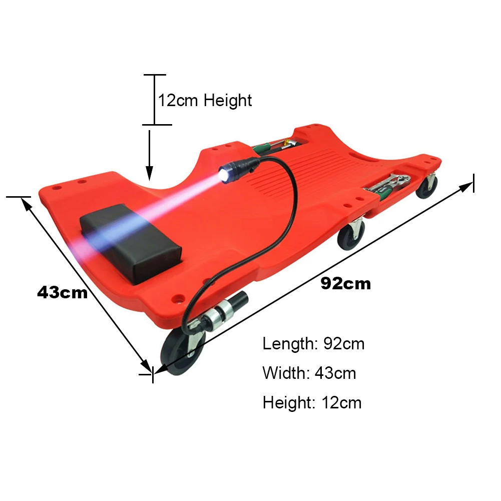 36 inch Car Repair Lying Board With LED Light Skateboard Spare Parts Repair Board Car Vehicle Service Maintenance Tool