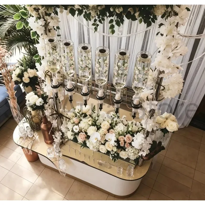 6 Heads Metal Perfume Display Stand 375ml 500ml 750ml Essential Oil Bottle Holder For Wedding Decor
